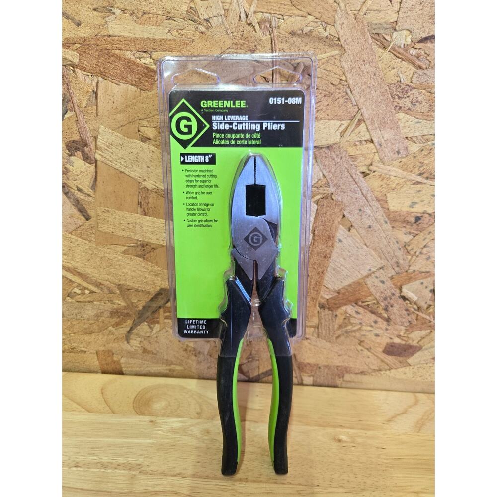 Greenlee 0151-08M High Leverage Side-Cutting Pliers 8" Molded Grip